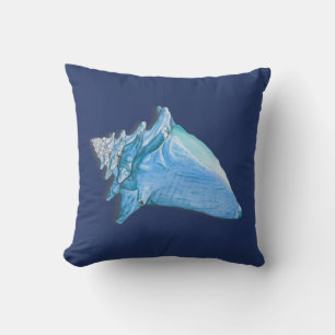 Benutzerdefinierte Blaue Muscheln Nautical Seashel Kissen
