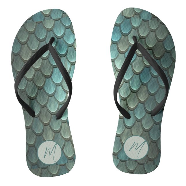 Benutzerdefinierte blaue Skala texturiert Flip Flops (Fußbett)