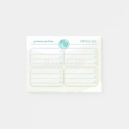 Benutzerdefinierte blaue und grüne Aquarellbilder  Post-it Klebezettel