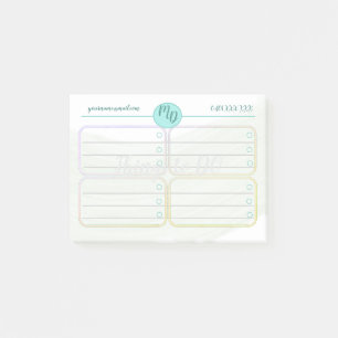 Benutzerdefinierte blaue und grüne Aquarellbilder  Post-it Klebezettel