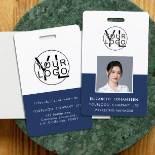 Benutzerdefinierte blaue und weiße Mitarbeiter-ID Ausweis