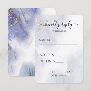 Benutzerdefinierte Blaue Violette Tinte Hochzeit RSVP Karte