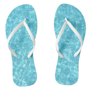Benutzerdefinierte Blaue Wasser Weiße Schlanke Rie Flip Flops