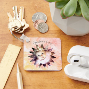 Benutzerdefinierte Blume Form Foto Pastell Wasserf Schlüsselanhänger