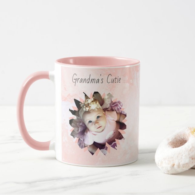 Benutzerdefinierte Blume Form Foto Pastell Wasserf Tasse (Mit Donut)