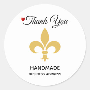 Benutzerdefinierte Blume und handgefertigter Text Runder Aufkleber