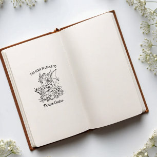 Benutzerdefinierte Blumen-Baby-Drache-Lesebuchplat Gummistempel