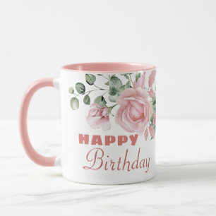 Benutzerdefinierte Blumen zum Geburtstag  Tasse