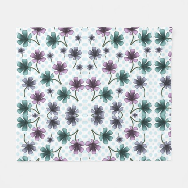 Benutzerdefinierte Blumenmusterdecke Fleecedecke (Vorderseite (Horizontal))