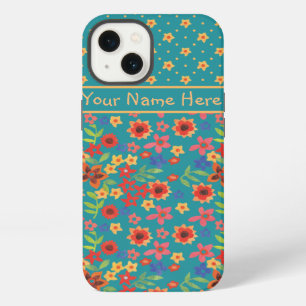 Benutzerdefinierte Blumenprints auf teal Samsung G iPhone Hülle