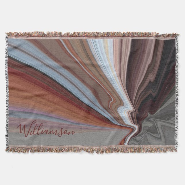 Benutzerdefinierte Boho-Marmor-Wasserfarbe Herbsts Decke (Vorderseite)