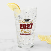 Benutzerdefinierte Bordeaux-Gold-Klasse 2027 Senio