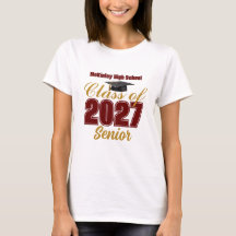 Benutzerdefinierte Bordeaux-Gold-Klasse 2027 Senio