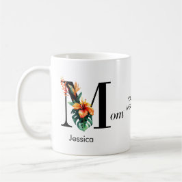 Benutzerdefinierte botanische Monogramm-Mama Kaffeetasse