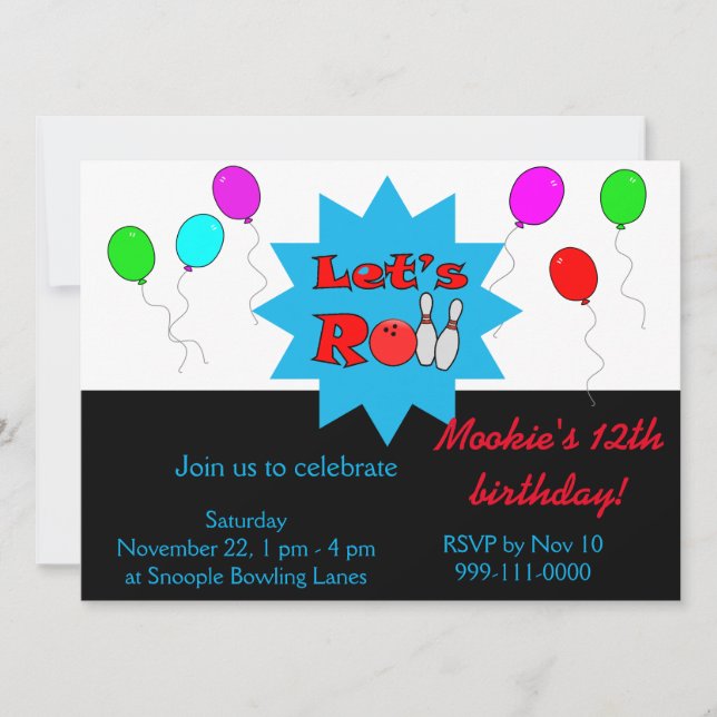 Benutzerdefinierte Bowling-Aufforderung - Vorlage  (Vorderseite)