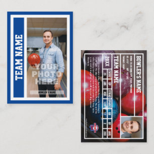 Benutzerdefinierte Bowling-Handelskarte (blau) Telefonnummerkarte