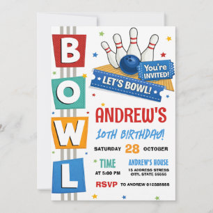 Benutzerdefinierte Bowlingparty Einladung