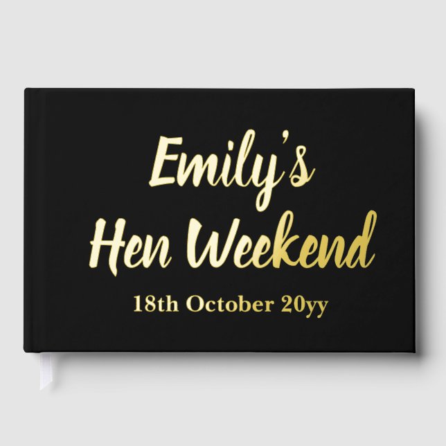 Benutzerdefinierte Briefe an die Bride Hen Do Week Gästebuch (Vorderseite)