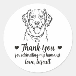 Benutzerdefinierte Brittany Spaniel Hund Hochzeits Runder Aufkleber