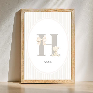 Benutzerdefinierte Buchstabe H Kinderzimmer Wandku Poster