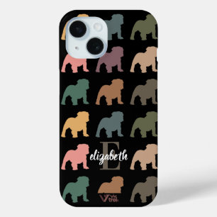 Benutzerdefinierte Bulldogge Blumen Name Initial B Case-Mate iPhone Hülle