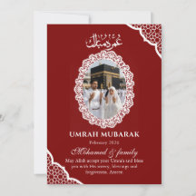 Benutzerdefinierte Burgunderrote Umrah Mubarak-Fot