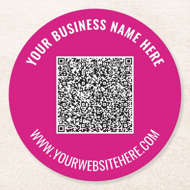 Benutzerdefinierte Business-QR-Code-Papier-Unterle Runder Pappuntersetzer (Vorderseite)
