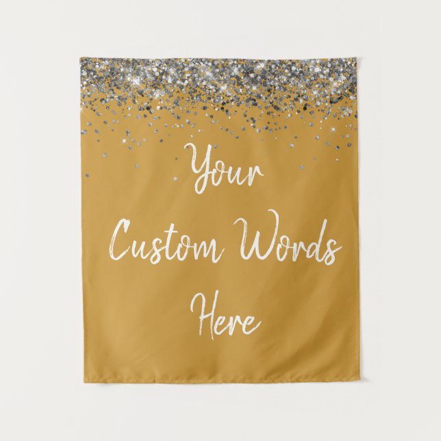 Benutzerdefinierte Butterscotch Silber Personalisi Wandteppich (Vorderseite)