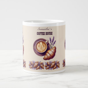 Benutzerdefinierte Cafe Merch Vintage Croissant mi Jumbo-Tasse