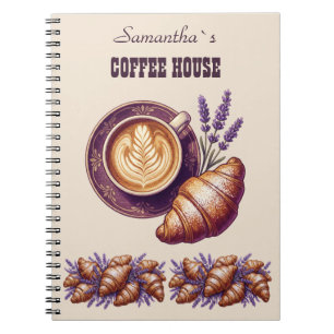 Benutzerdefinierte Cafe Merch Vintage Croissant mi Notizblock