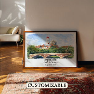 Benutzerdefinierte Cambridge Wandkunst, Massachuse Poster