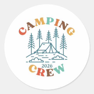 Benutzerdefinierte Camping-Crew Runder Aufkleber