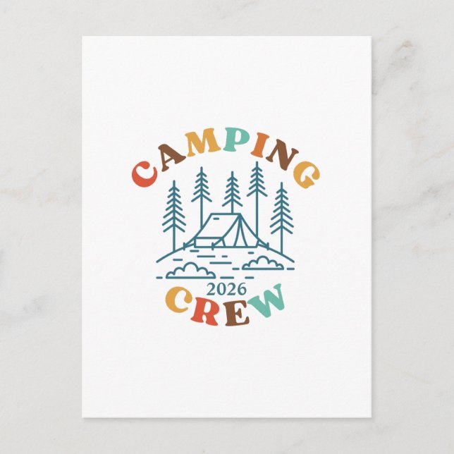 Benutzerdefinierte Camping-Mannschaft Postkarte (Vorderseite)