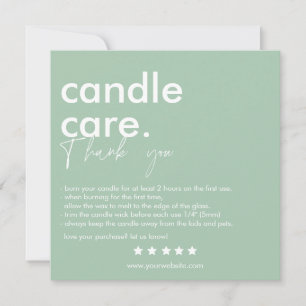 Benutzerdefinierte Candle Care & Dankeschön-Karte Dankeskarte