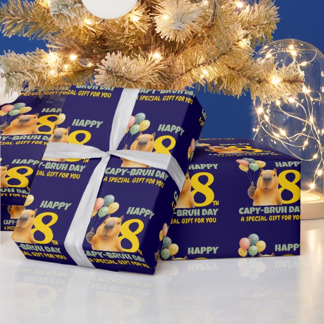 Benutzerdefinierte Capybara HAPPY CAPYBRUH TAG 8.  Geschenkpapier (Feiertage)