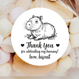 Benutzerdefinierte Capybara-Hochzeitsgunst-Sticker Runder Aufkleber