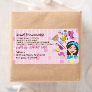 Benutzerdefinierte Cartoon-Reinigungskraft in Rosa