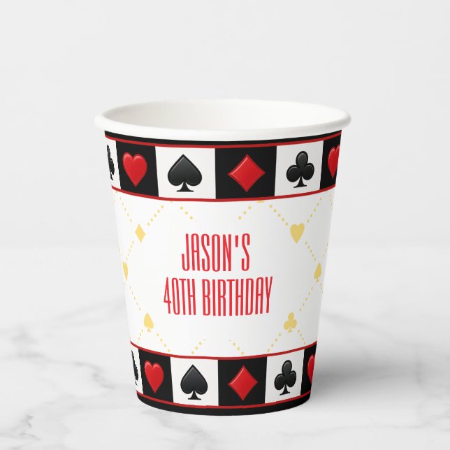 Benutzerdefinierte Casino Party Cups, Poker Spielk Pappbecher (Vorderseite)