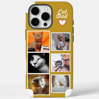 Benutzerdefinierte Cat Dad Foto-Collage-Handyhülle iPhone 16 Pro Max Hülle