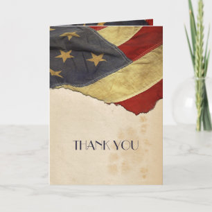 Benutzerdefinierte Cathy - Patriotische Vintage-Fl Dankeskarte
