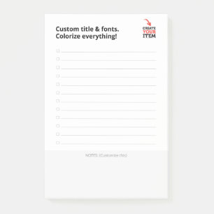 Benutzerdefinierte CHECKLISTE editierbar minimalis Post-it Klebezettel