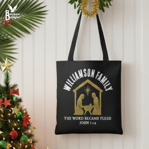 Benutzerdefinierte christliche Glitter-Weihnachtsf