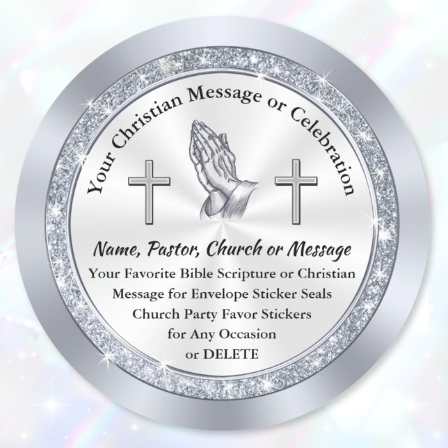 Benutzerdefinierte christliche oder Kirchen-Schrif Runder Aufkleber (Christian Stickers for Envelopes, Party Favors or Church Stickers for Decorations. Envelope Stickers)