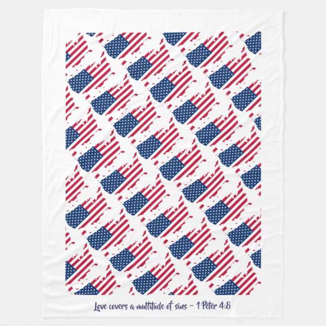 Benutzerdefinierte Christliche Zitat-amerikanische Fleecedecke (Vorderseite)