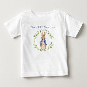 Benutzerdefinierte Classic rabbit blaue Jacke Baby T-shirt