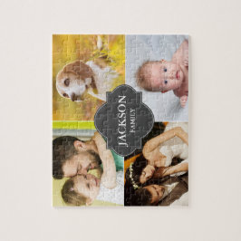 Benutzerdefinierte Collage Fotos Familienname Mult Puzzle