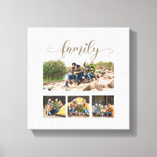 Benutzerdefinierte Collage mit vier Familienfotos, Leinwanddruck