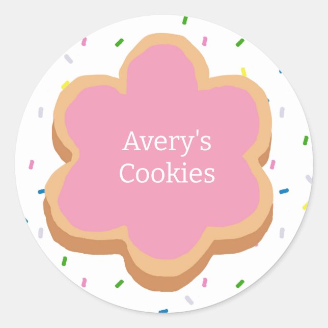 Benutzerdefinierte Cookie Streusel Firma Runder Aufkleber (Vorderseite)