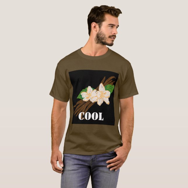 Benutzerdefinierte Coole Textbraun Farbe Grundlege T-Shirt (Vorne ganz)