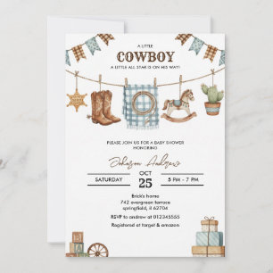 Benutzerdefinierte Cowboy-Baby-Shower-Einladung Einladung